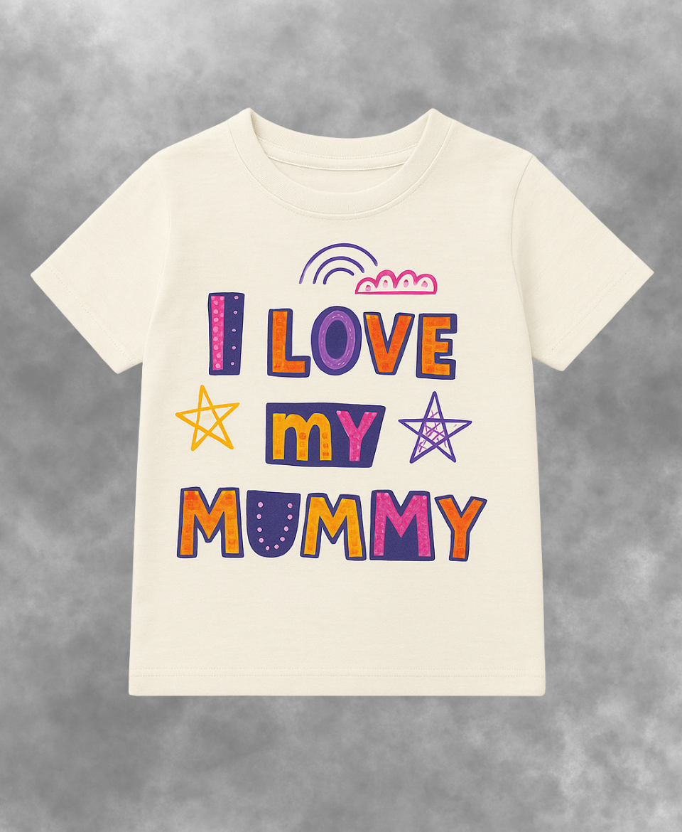I Love My Mummy graphic tee for kids